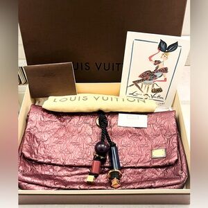 Louis Vuitton Monogram African Queen Mara Clutch Purse Pink + Orig. Receipt